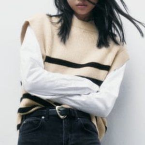 Zara Striped Knit Vest